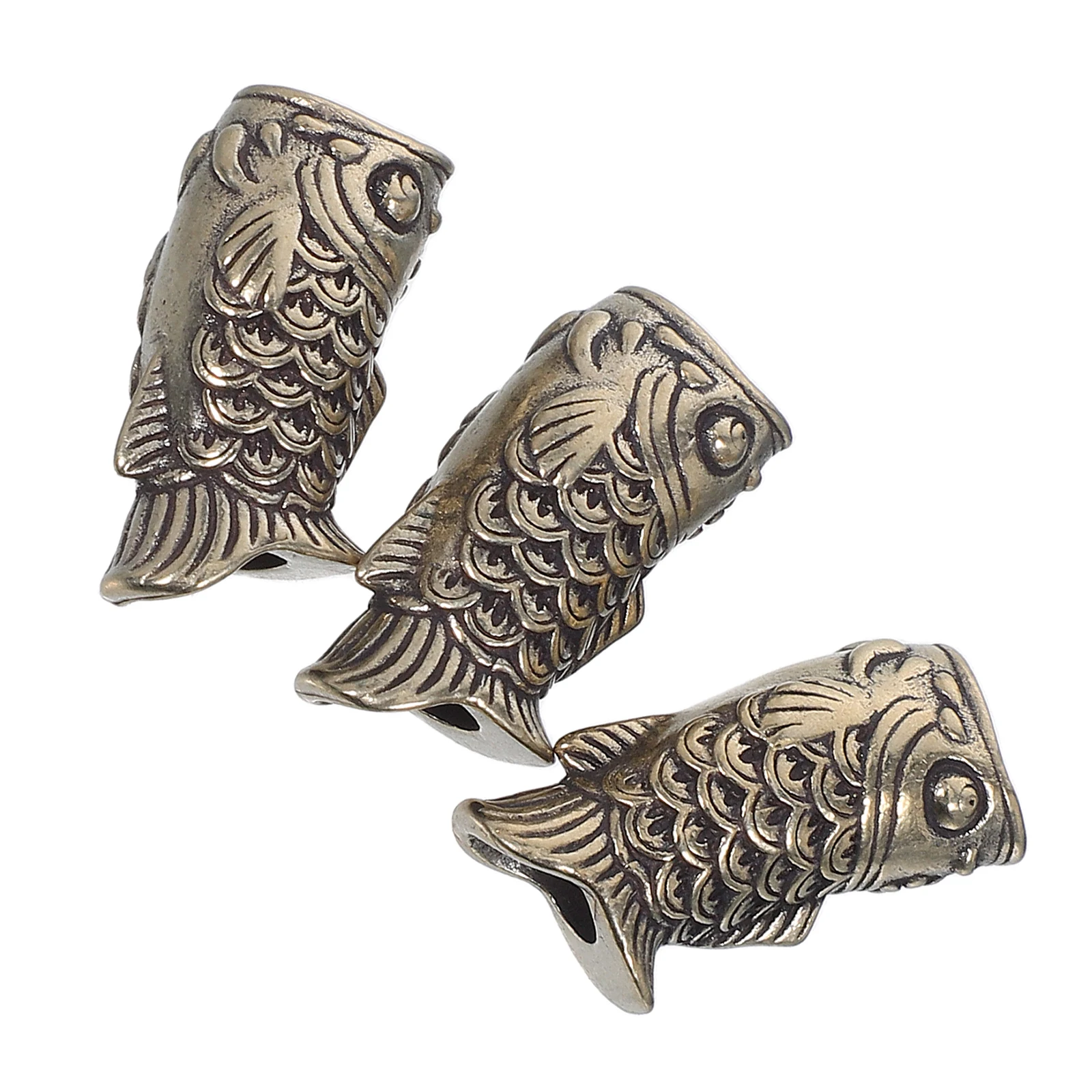 

Retro Bronze Carp Pendant Keychain Fish Charms for Jewelry Making Grey Cupronickel