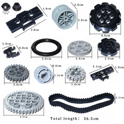 Technical Parts Building Blocks Link Chain Tank Belt Track Wheels Truck Car Gear MOC Bulk Brick Toys 3711 3873 88323 57520 57519