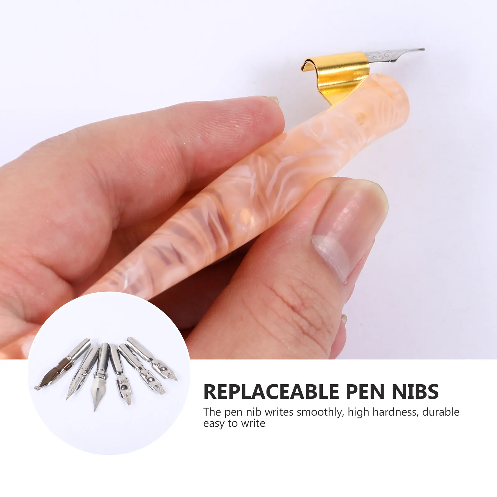 

1Set Vintage Dip Pen Set 6 Replaceable Nibs High Quality Material Lightweight Calligraphy Pen Kit English Calligraphy Gift