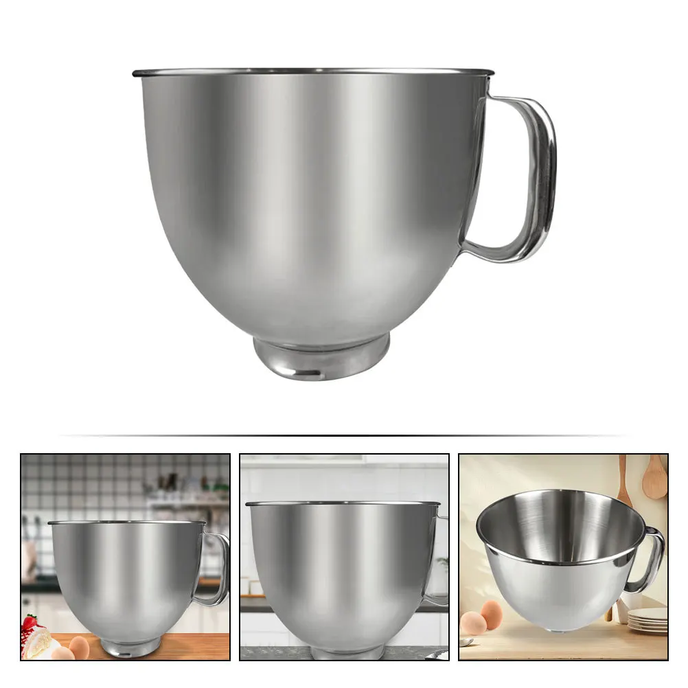 

Stainless Steel Mixer Bowl 3 Quart Flat Bottom Replacement For Stand Mixer Kitchen Baking Mixing Salad Prep Dishwasher