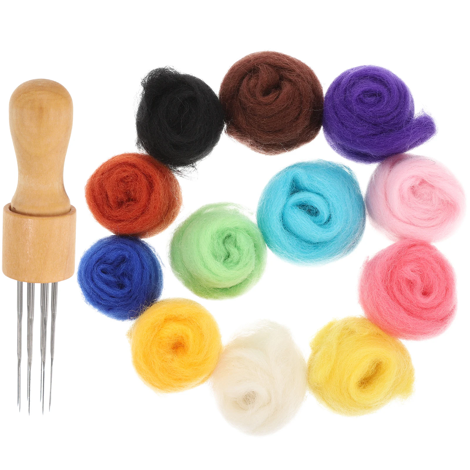 

1 set Felt Handmade Craft Kit Felting Tools Needle Wool Kit for Kids DIY Colorful Needle Felting Supplies Wool Craft Tools