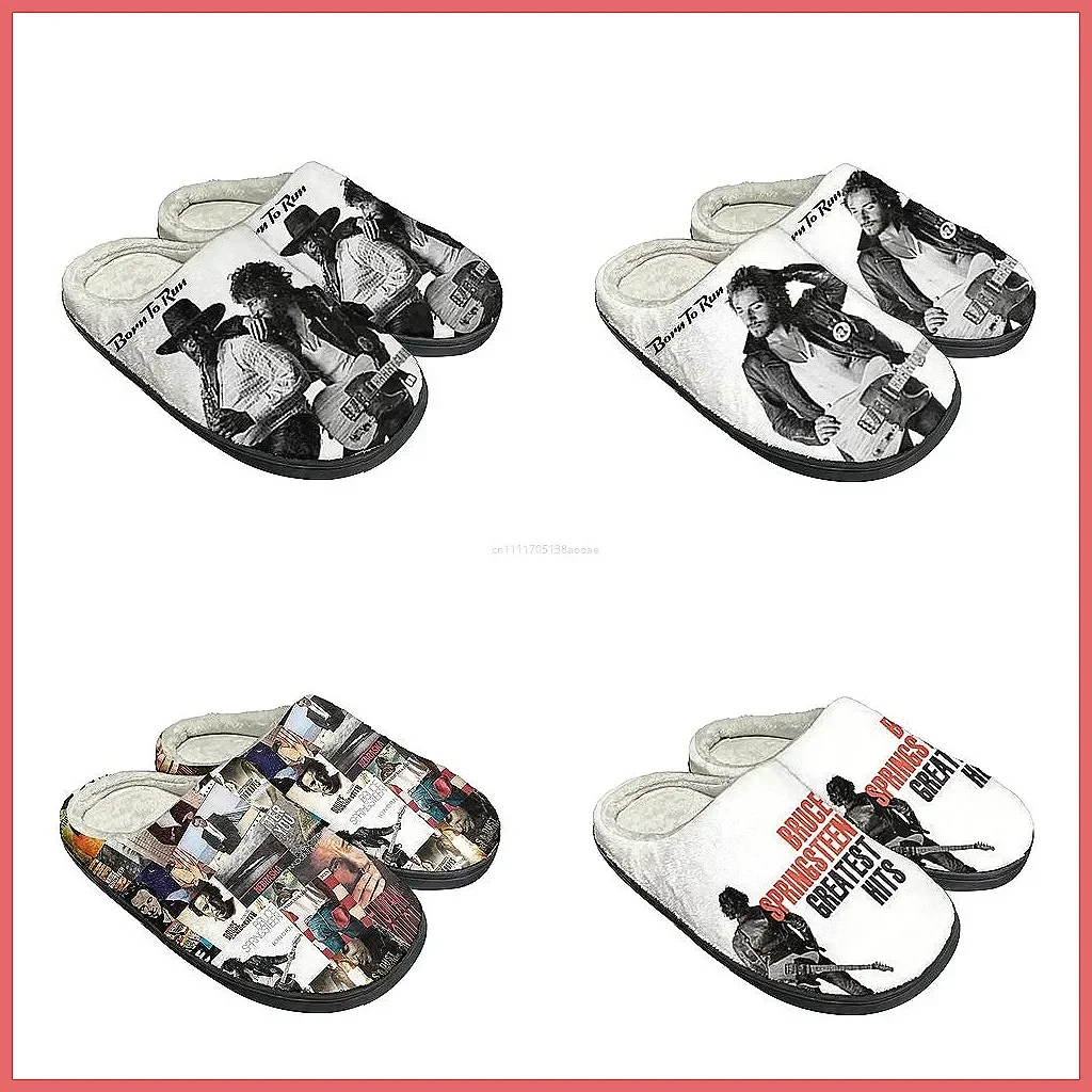 Born To Run Plush Slippers for Adults, Warm Fleece Indoor House Shoes, Cozy Winter Bedroom Sandals