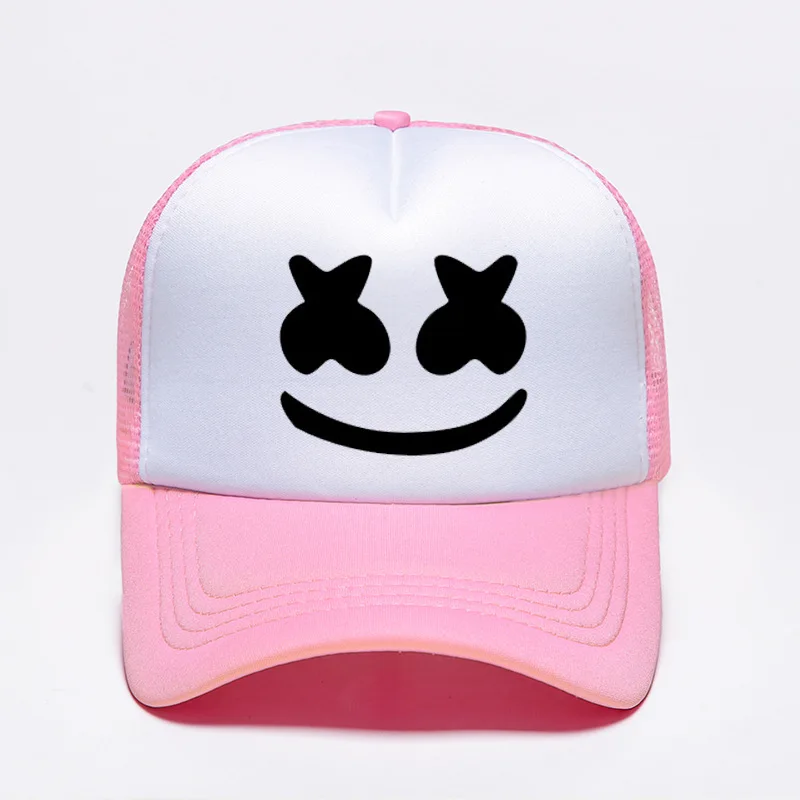 New Four Seasons General Korean Version Multi-color Cotton Candy Smiley Sunshade Net 2-12 Years Old Boys and Girls Baseball Cap