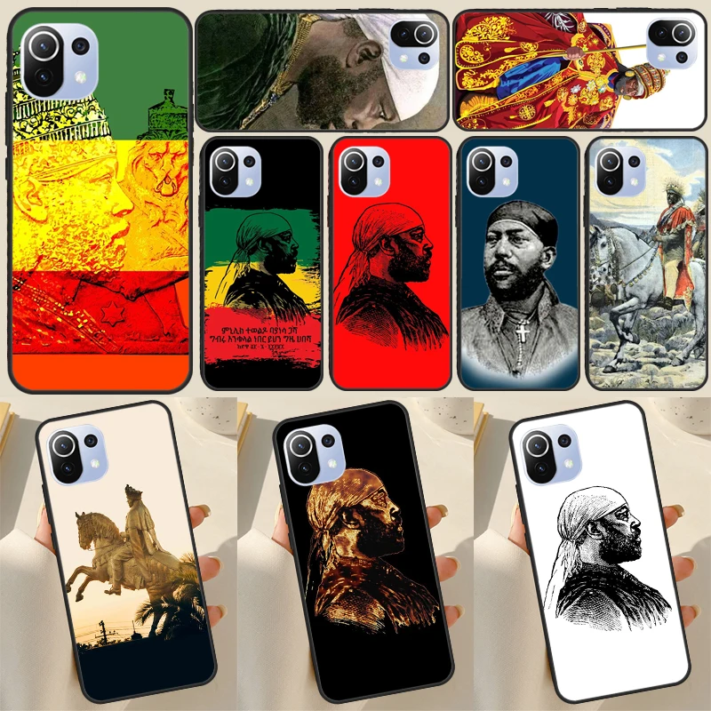 Emperor Menelik Ii Of Ethiopia Adwa Case For POCO X3 X5 Pro X4 F4 GT F3 M5s F5 Pro Cover For Xiaomi Mi 12 13 Lite 12T 11T Pro