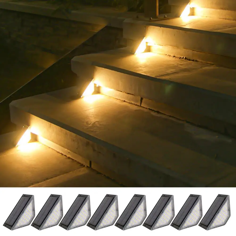 

8Pcs Solar Step Lights Outdoor Waterproof LED Solar Step Light Super Bright High Lumens Auto On/Off Solar Deck Lights