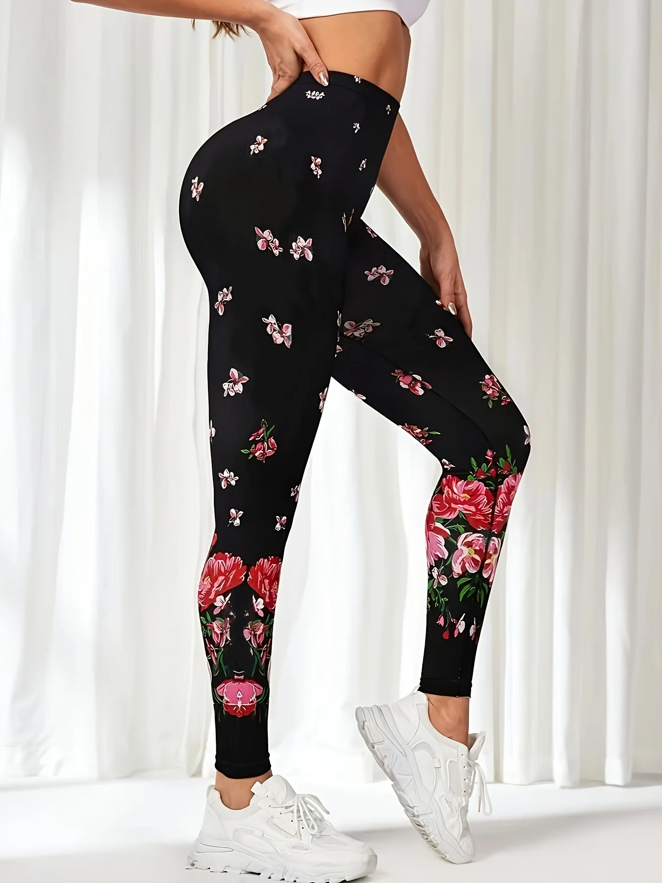 Popular floral print tight leggings