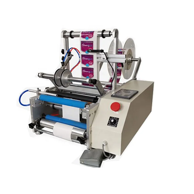 

Pneumatic Type Water Round Glass Bottles Manual Sticker Date Printing Label Machine