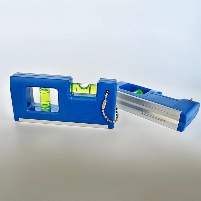 Livella a bolla magnetica portatile livella a bolla d\'aria con gancio portachiavi in metallo per la determinazione del piano orizzontale e verticale