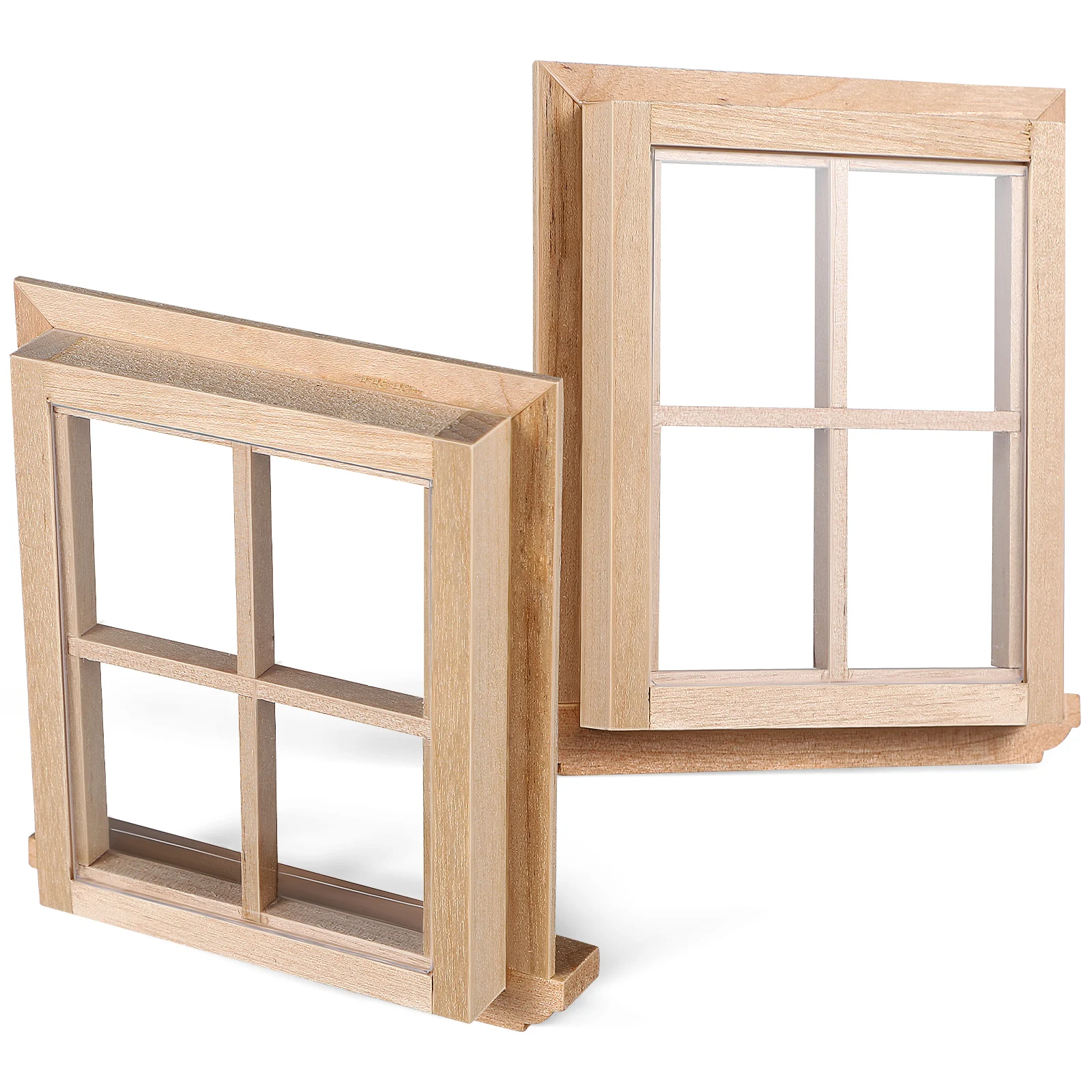 Quatro grades janela quebra-cabeça materiais casa móveis molduras minúsculas decoração brinquedos em miniatura quarto das crianças modelo de exibição rústico