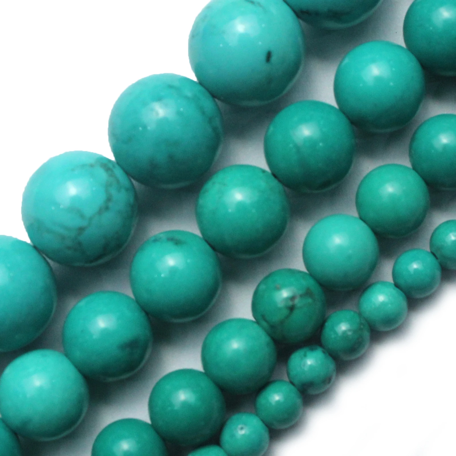Natural Turquoise 4 6 8 10mm Green Loose Beads for Jewelry Making Bracelet Necklace Wholesale Stone Beads DIY Accessories