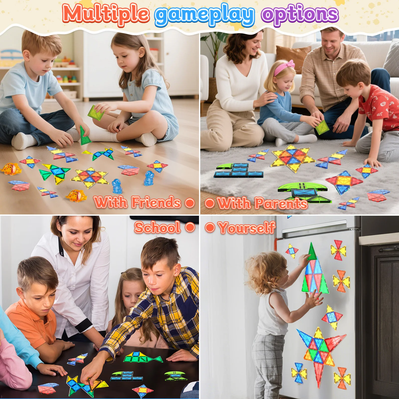 Transparent Magnetic 3D Building Blocks The perfect Christmas/birthday gift for children aged three and above