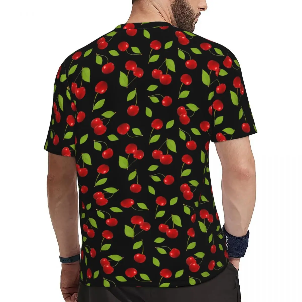 Cute Cherries Sportswear T-Shirt Beach Green Leaves Street Style T Shirts Harajuku Tshirt For Men Custom Tops Plus Size 6XL