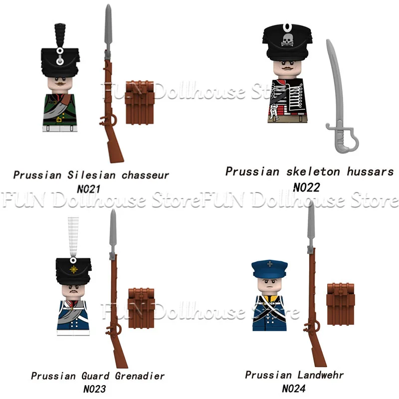Mittelalterliche Militär-Figuren aus den Napoleonischen Kriegen, Bausteine für Britische, Französische und Preußische Infanterie, Ritter, Generäle, Waffen, Spielzeug