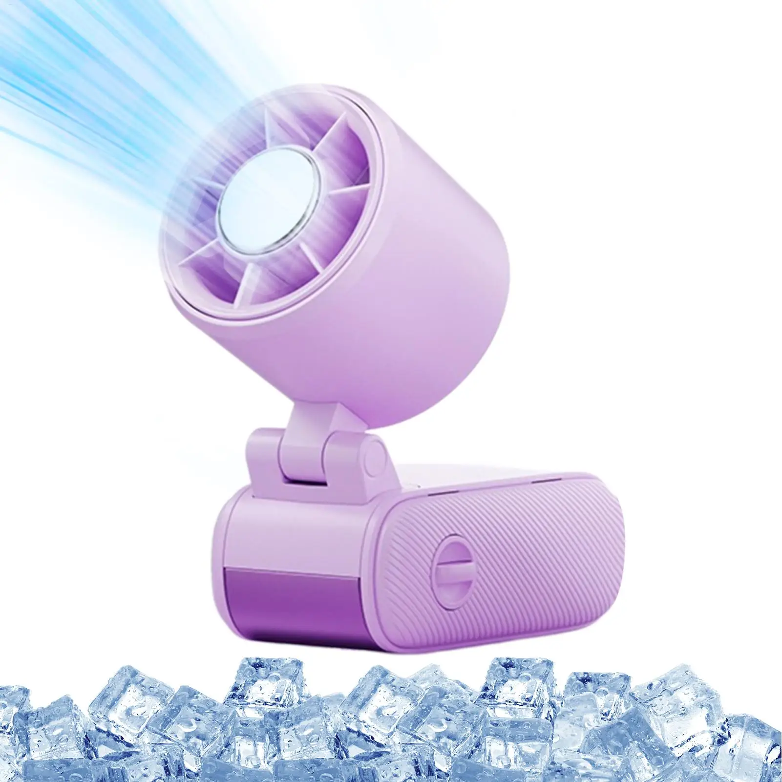 Handheld Cooling Fan Adjustable 100-Level Silent Folding Gadgets With Digital Display High-speed Cooling Long-lasting mini Fan
