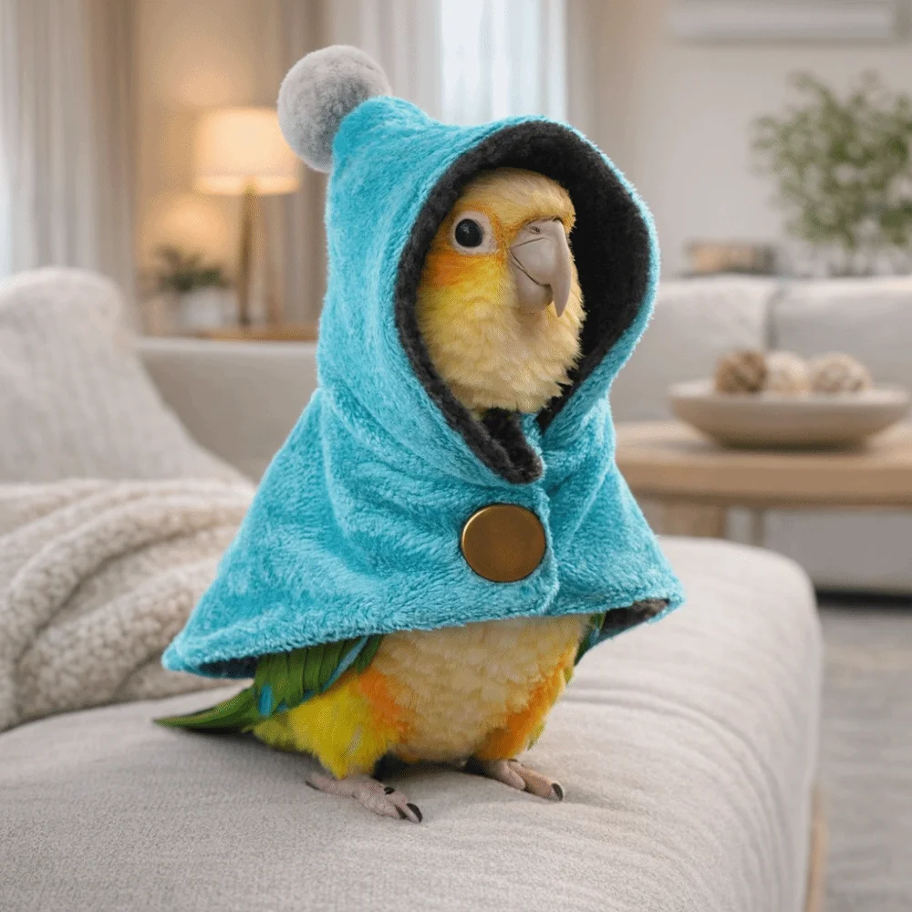 Windproof Parrot Cloak Warm Buckle Fixing Pet Birds Outerwea