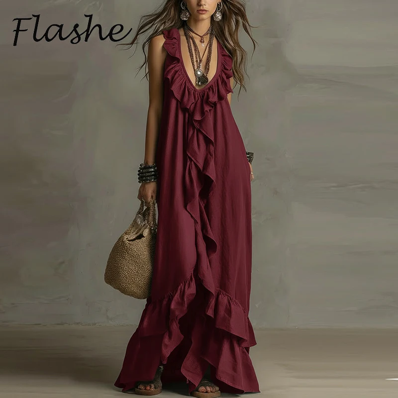 Elegant V Neck Back…