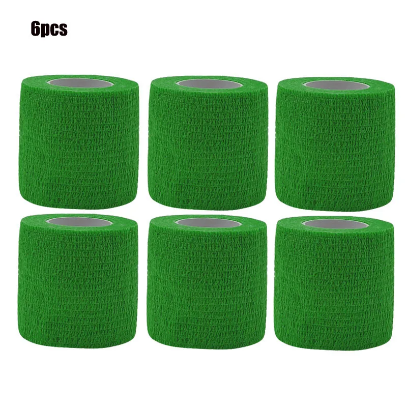 3/6/20PCS Green Sports Self Adhesive Elastic Bandages Anti-slip Athletic Nonwoven Disposable Waterproof Elastic Gauze Bandages