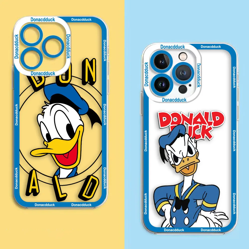 Cover Clear Phone Case For iPhone 15 14 12 13 11 Pro 8 7 SE Plus X XR XS Max Silicone Case Funda Capa Shell Funny Donald Duck