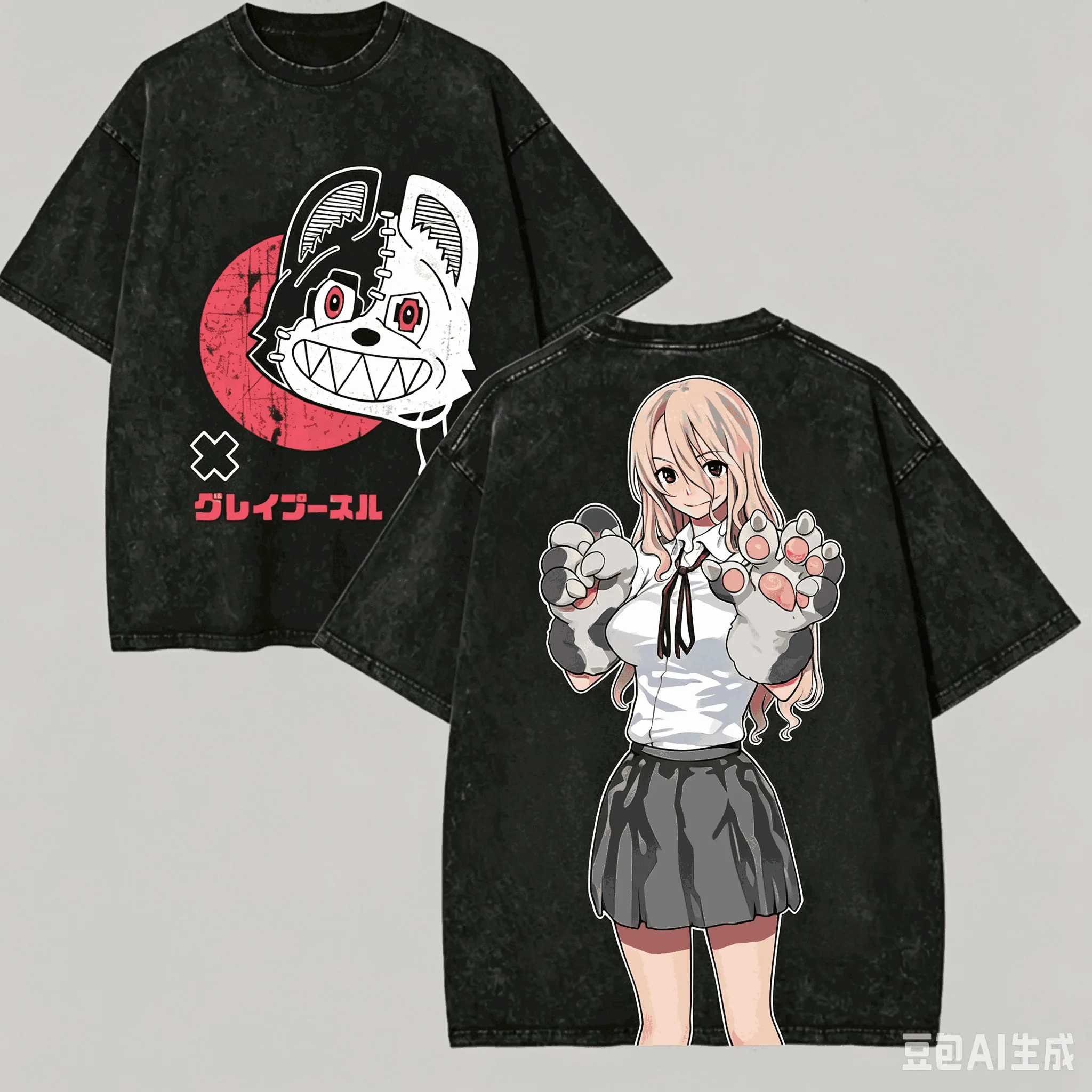 Gleipnir Washed T-shirt Anime Lover Harajuku New Model Unisex Oversized Vintage Loose Streetwear Short high quality Couples soft