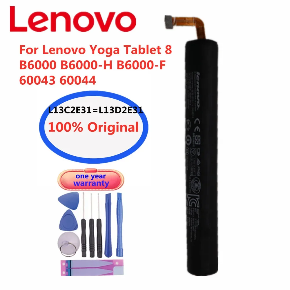 100% Original L13C2E31 Tablet Battery L13D2E31 For Lenovo Yoga Tab 8 Tablet 8 B6000 B6000-H B6000-F 60044 60043 Battery Bateria