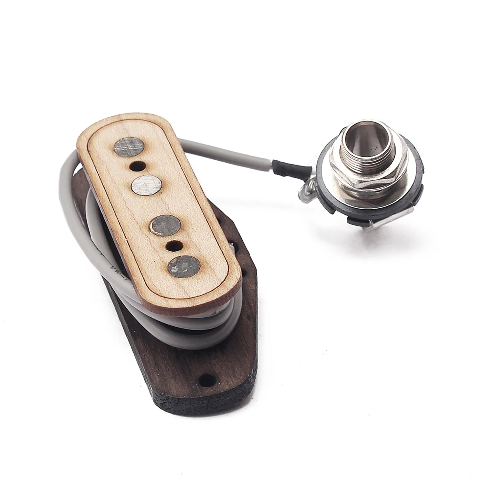 

Maple Wood Four-string 4-Pole Cigar Box Soundhole Guitar Pickup Replace Music Accessories GMB502 Brown