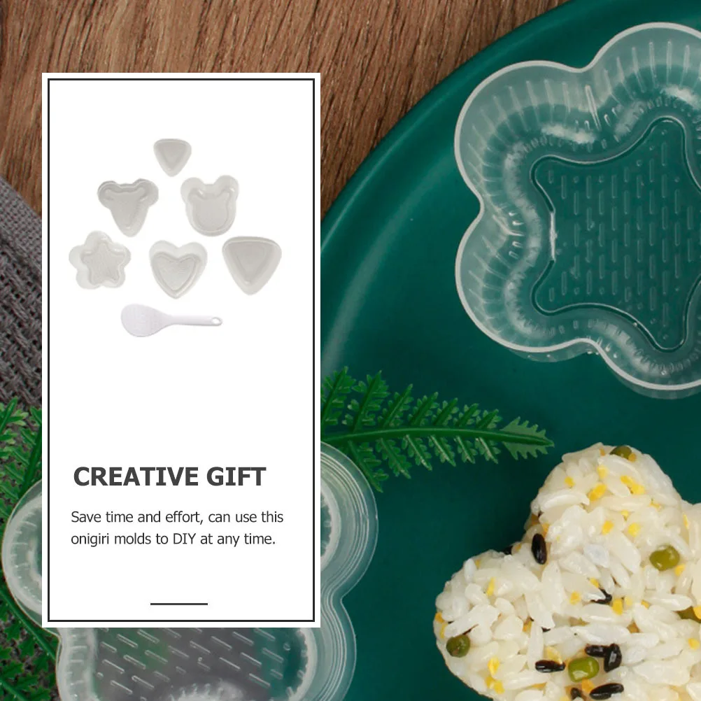 1 Juego de 1 Juego de moldes para hacer Onigiri, herramientas simples para hacer bolas de arroz, cuchara de tipo mixto, molde antiadherente para Sushi, prensas Bento para cocina