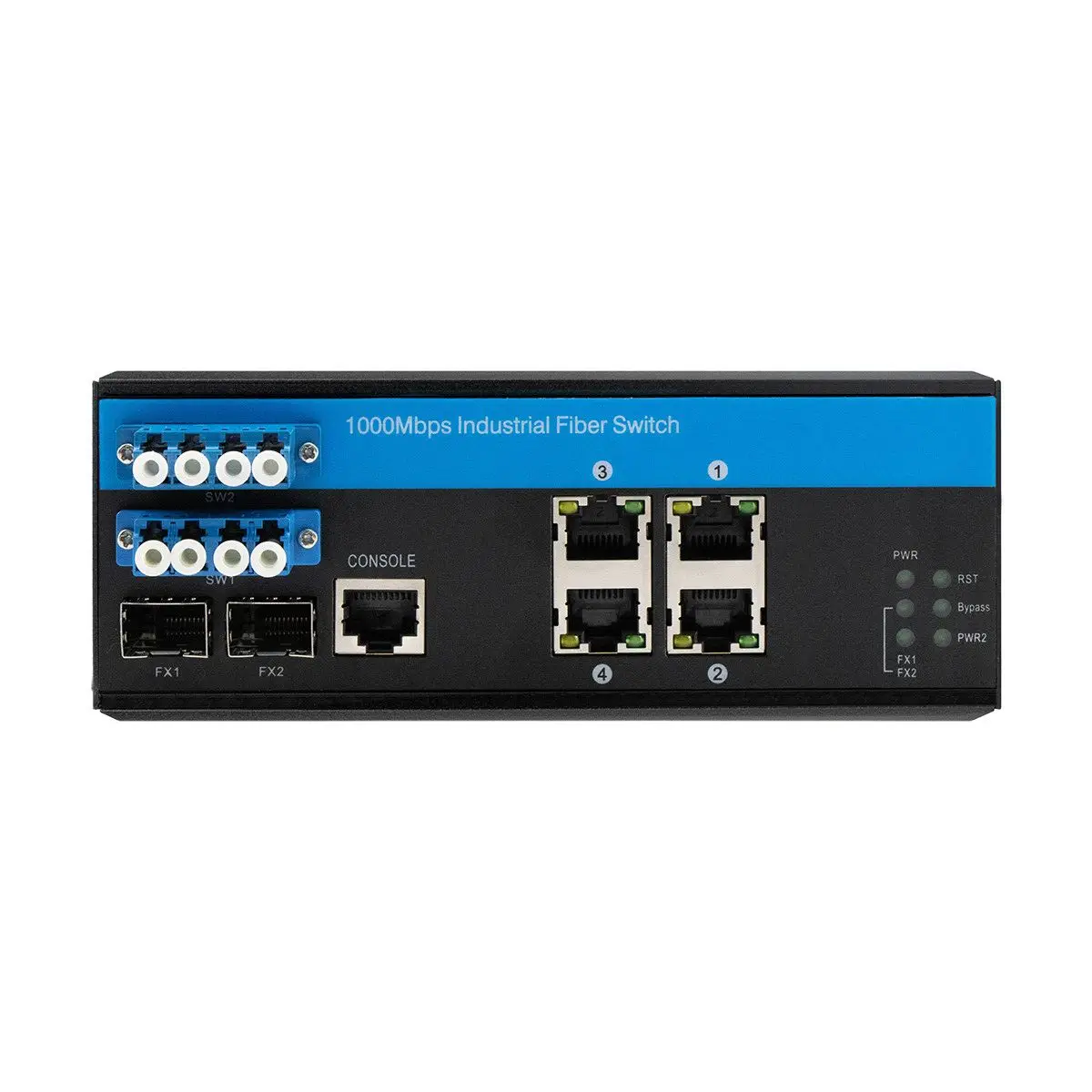 6-Port Vitesse Chip Industrial Gigabit Ethernet 2.5G Fiber Bypass Switch