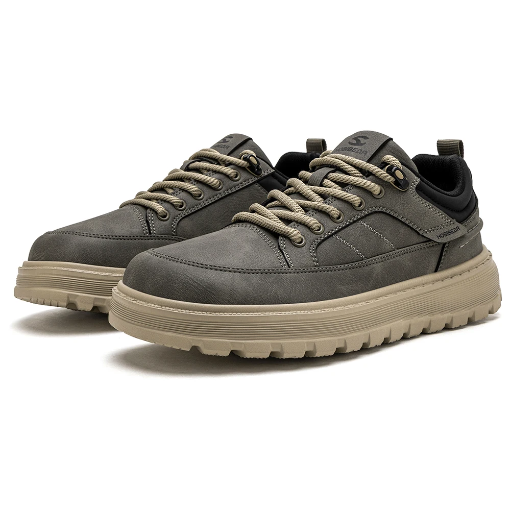 HOBIBEAR Herren Oxford-Schuhe mit breiter Passform, klassisches Kunstleder, Business-Schuhe mit klobigem Absatz, Retro-Freizeitschuhe zum Schnüren – Detail 2