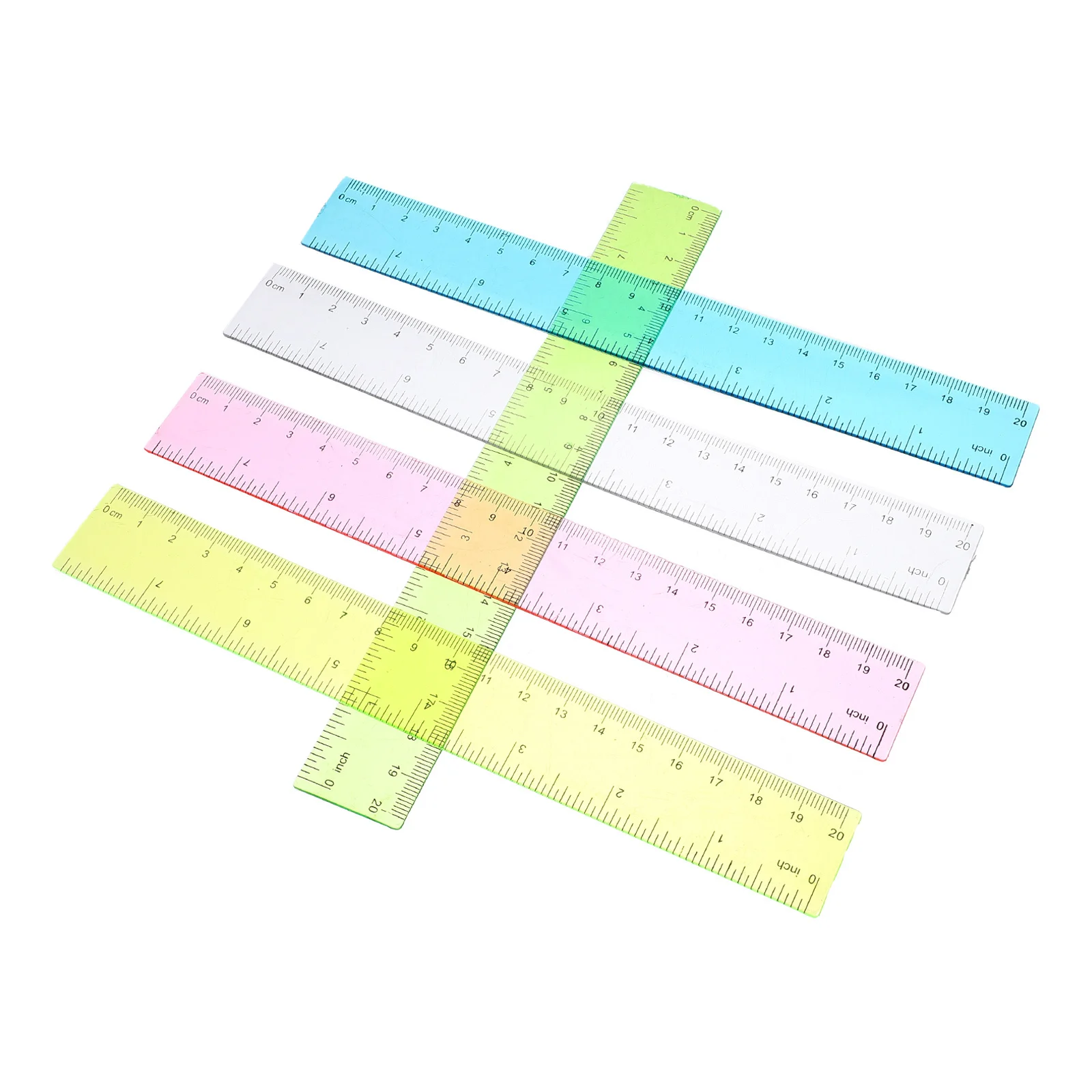

5Pcs Flexible Color Plastic Rulers Drawing Tools Portable Measuring Set Professional Drafting Ruler Office Supply