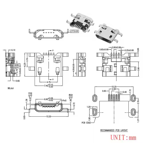 10PCS Micro USB 2P 5P Jack Charging Port Plug Dock Charger DIP SMD For Phone Tabletels Speakers etc Port Socket Power Connector - Image 17