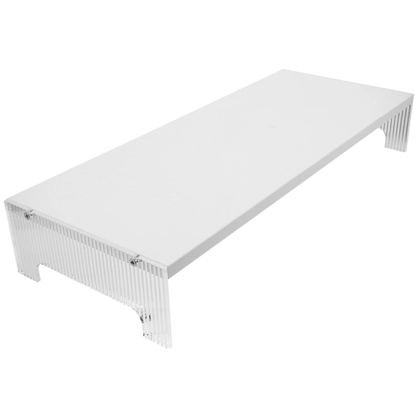 

White Acrylic Laptop Riser Desk Shelf Monitor Stand for Office Home Computer Screen Elevator Heightening Storage