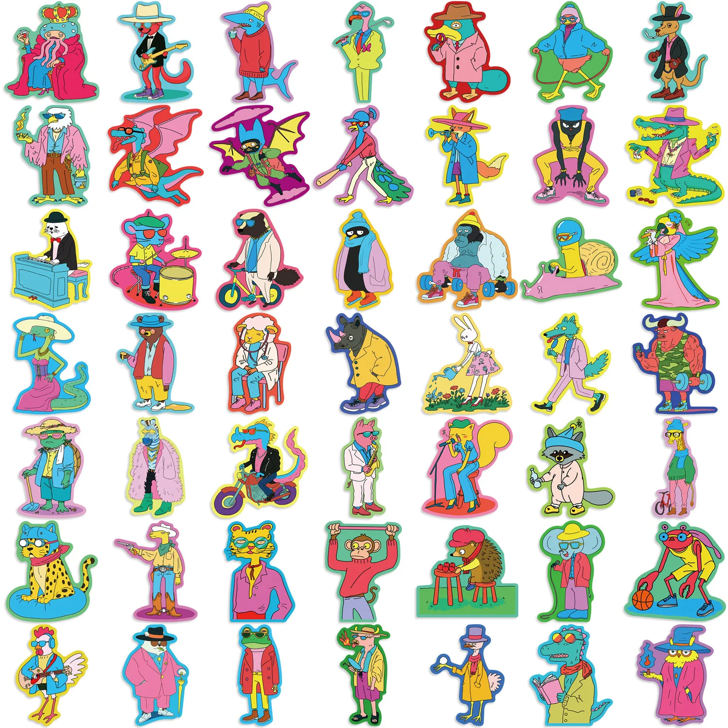 50Pcs Cartoon Colorful Animal - Meal Prep Notebook ulasan dan harga