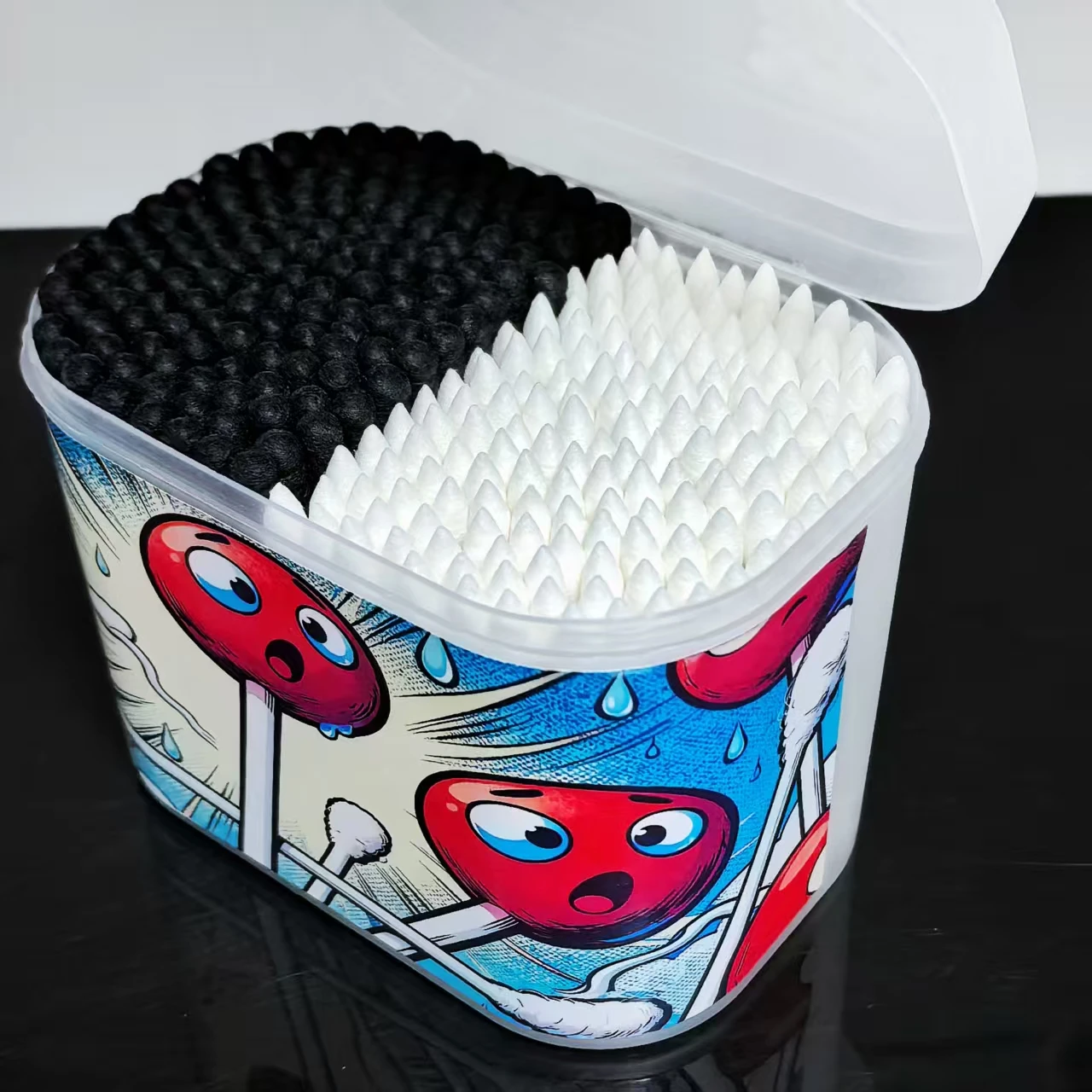 300 Stück tägliche Wattestäbchen für den Haushalt mit kreativen Mustern und doppelköpfigen Details zur Reinigung