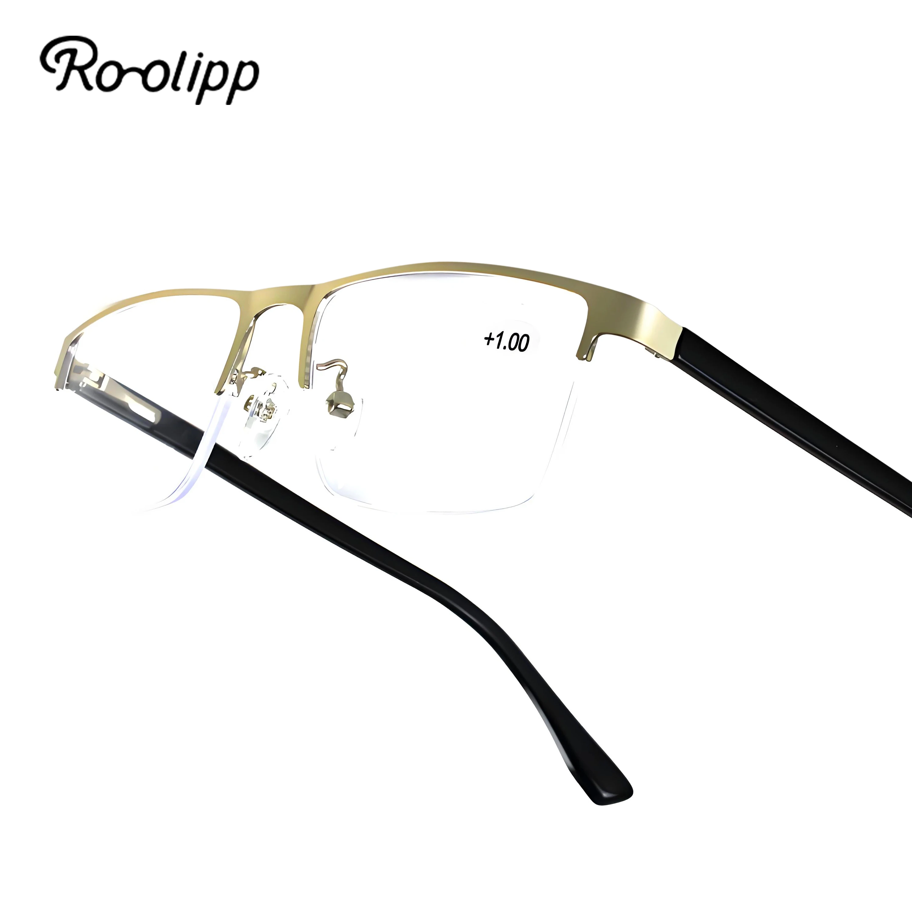 

Men's Metal Reading Glasses Presbyopic Eyeglasses Comfortable Lightweight Frame for Elderly Clear Vision