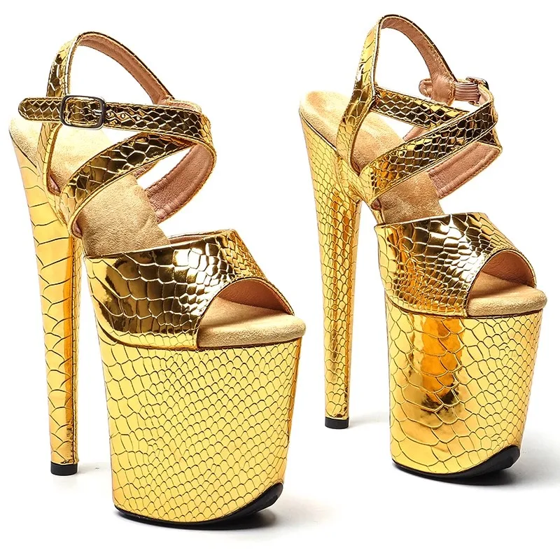 

Women New 20CM/8inches PU Upper Sexy Exotic High Heel Platform Party Sandals Pole Dance Shoes Model Shows Sandals 316