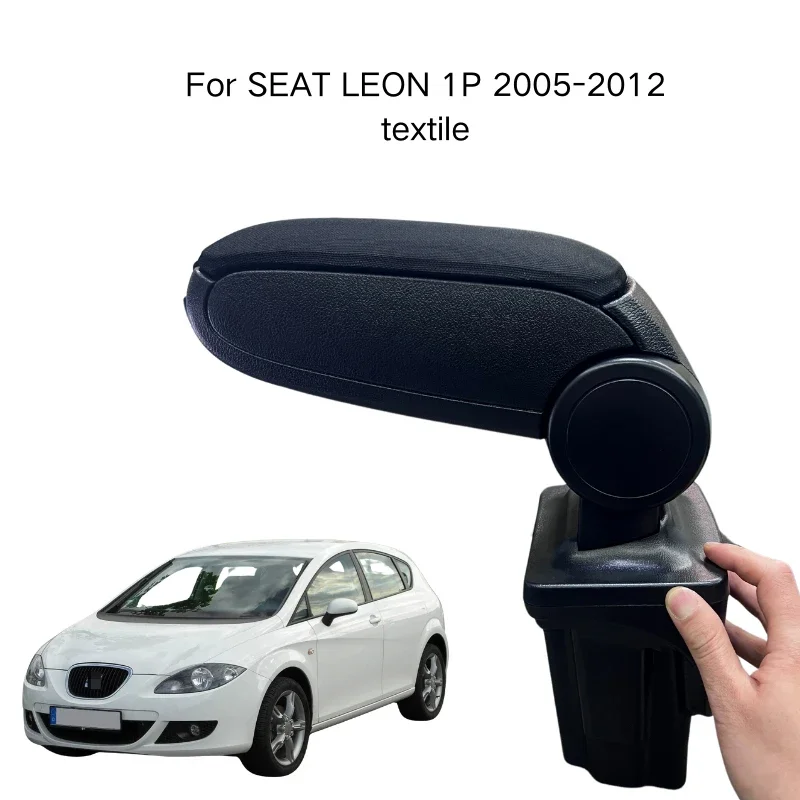 Armrest For SEAT LEON 1P 2005-2012 Textile Custom Fit Center Console Storage Box Vehicle Accessories Comfortable Driving