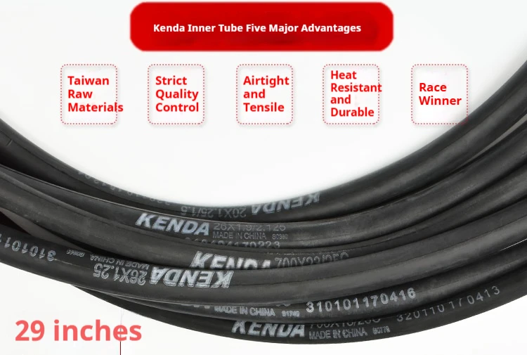 KENDA 29X1.9/2.3 Zoll Hochluftdichter Mountainbike-Schlauch AV/FV 32/36/48mm Butylkautschuk für MTB – Detail 2