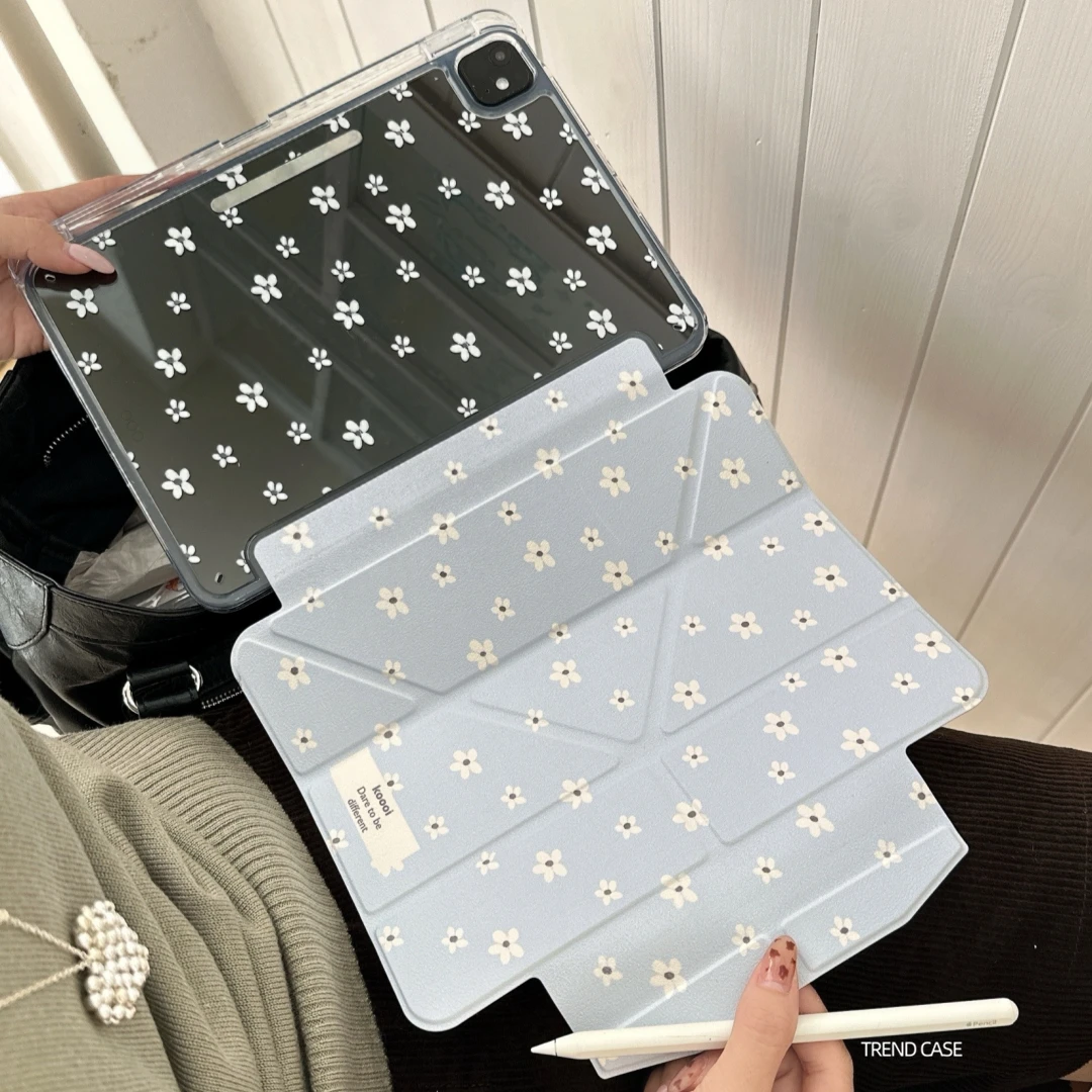

Чехол Ins Simple Flowers для iPad Air 11, чехол для iPad 10th 11th A16 9th, чехол для iPad Pro11 4 5 10,9 дюймов 12,9 M2 M3 M4 Держатель для карандашей
