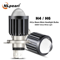 NLpearl 1X H4 Led Moto Headlight Bulbs 6000K 10000LM COB Hi/Lo Beam Dual Color H6 BA20D Led Scooter Accessories Fog Lights 12V