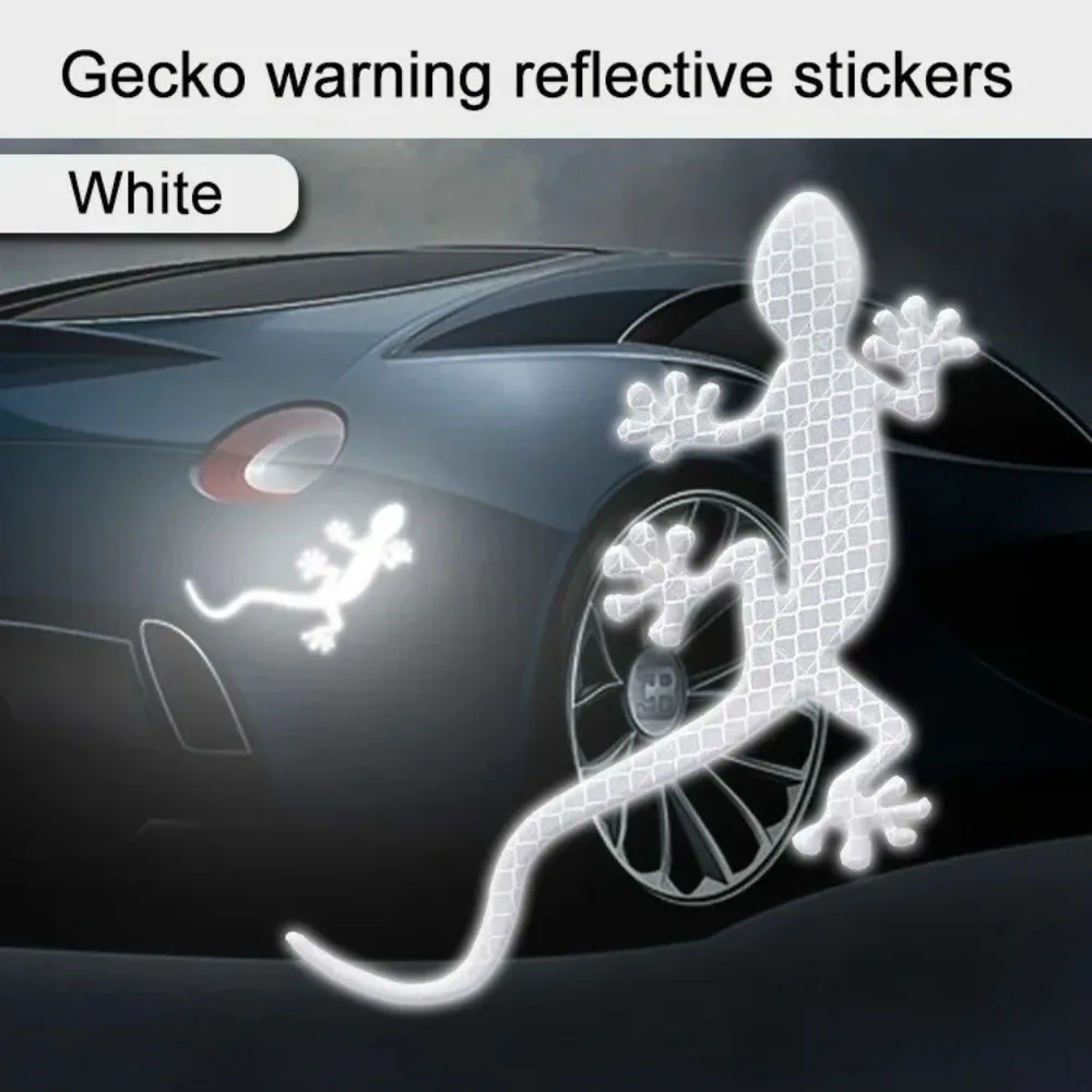 Car Reflective Sticker Gecko SUV Safety Warning Mark Reflective Tape Auto Exterior Accessories Gecko Decor Strip Light Reflector