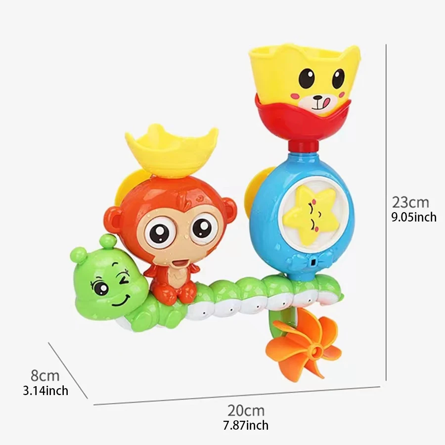 Baby Bath Toy Wall Sunction Cup Track Water Games Children Bathroom Monkey Caterpilla Bath Shower Toy for Kids Birthday Gifts