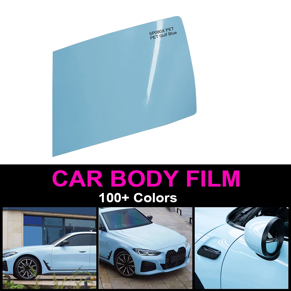 Premiun Car Gulf Blue Wrap Vinyl Film Bright Wrapping Vehicle Motorcycle Body Color Change DIY Cover Auto Tuning Accessories