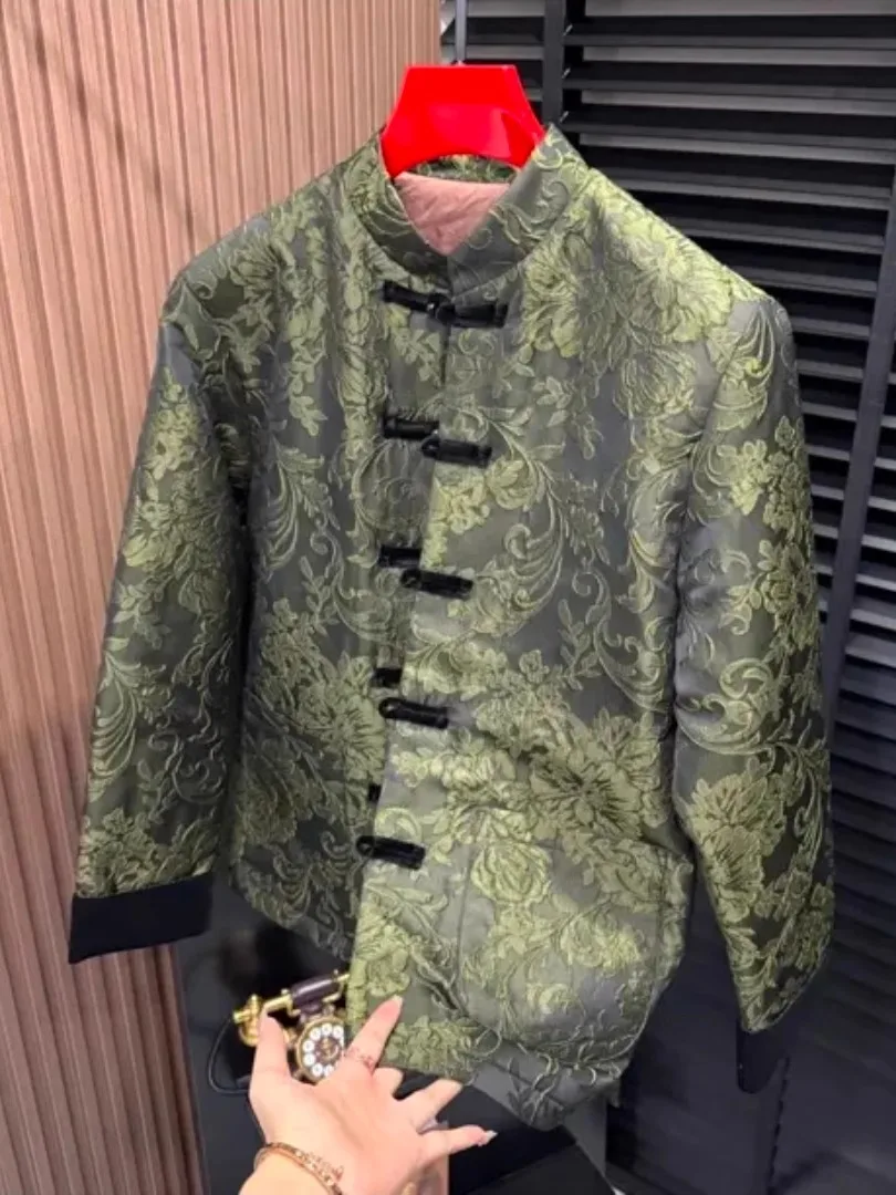 

Высококачественная модная мужская осенне-зимняя новая ветровка с пуговицами в стиле танчжуан, национальный тренд, стильная повседневная верхняя одежда с длинными рукавами