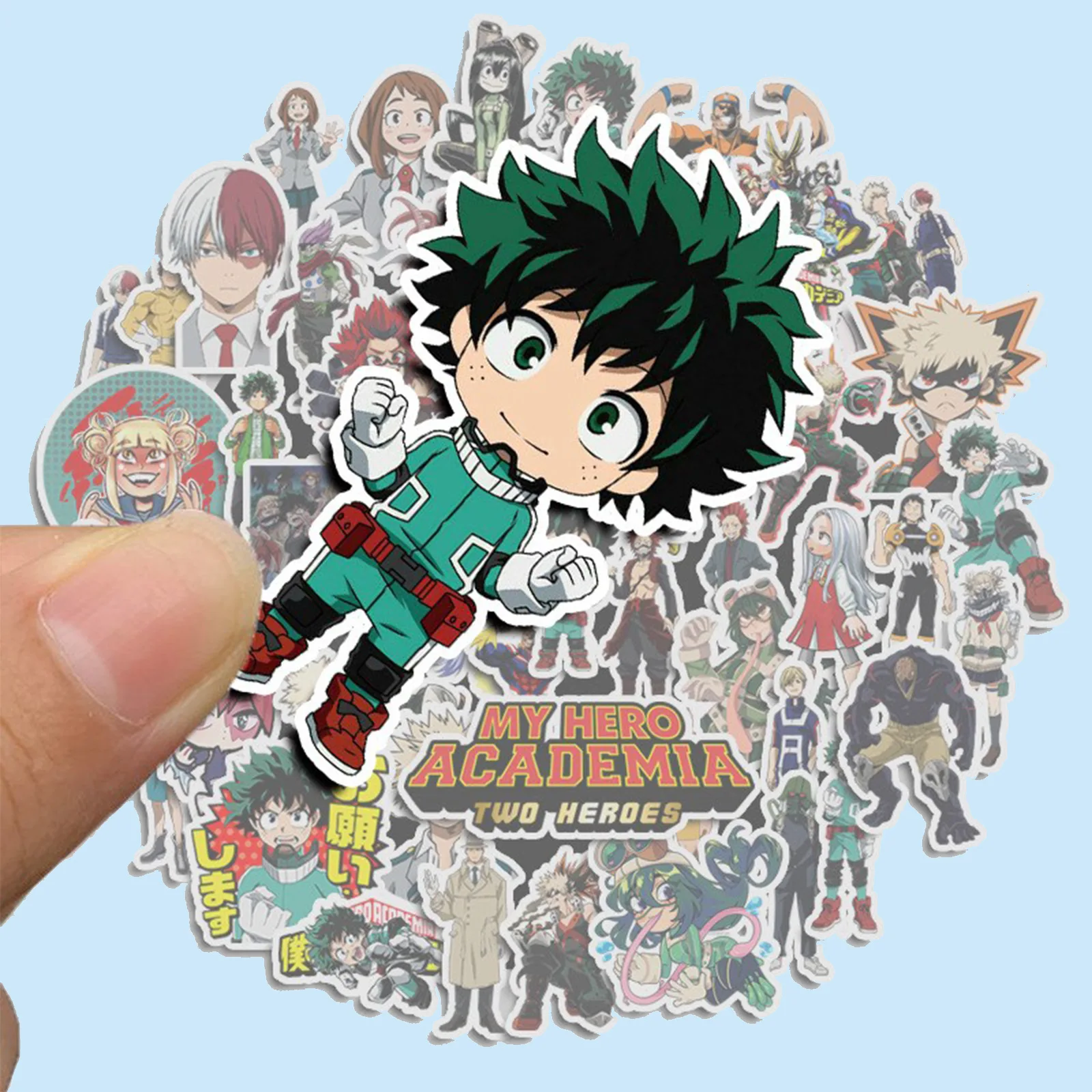 50pcs My Hero Academy Cartoon Waterproof Stickers Luggage Motorcycle Notebook Cartoon Anime Series Stickers