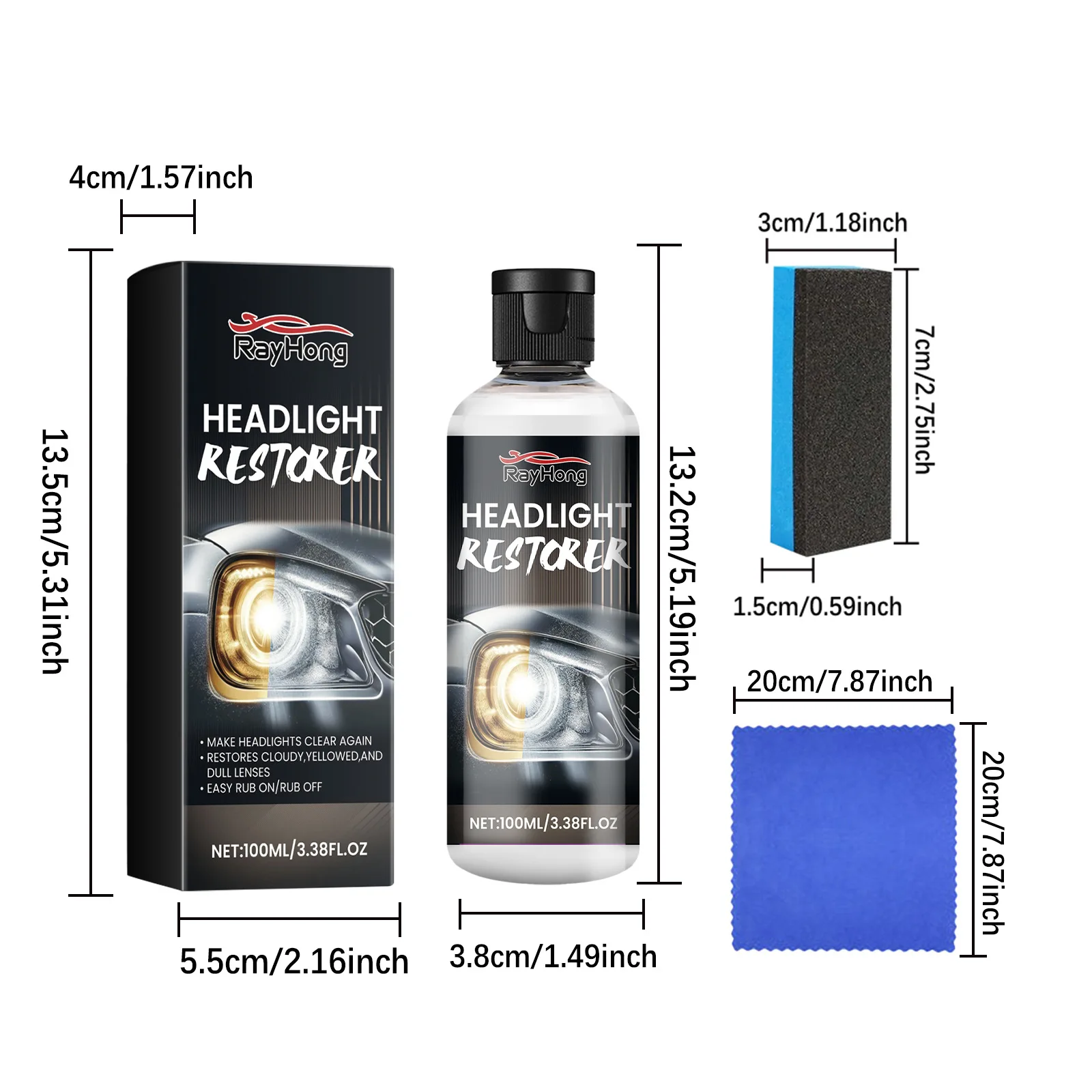 100ML Car Headlight Repair Kit Car Headlight Scratches Repair Yellowing Refurbishment Brightening Coating Agent