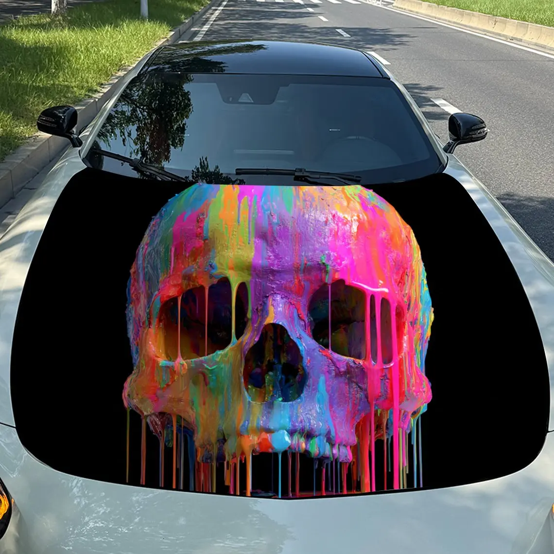 

Colored Pigment Skeleton Stickers For Car Hoods, Stickers For Decorating Car Covers, And Vinyl Wraps Suitable For Cars, SUVs And