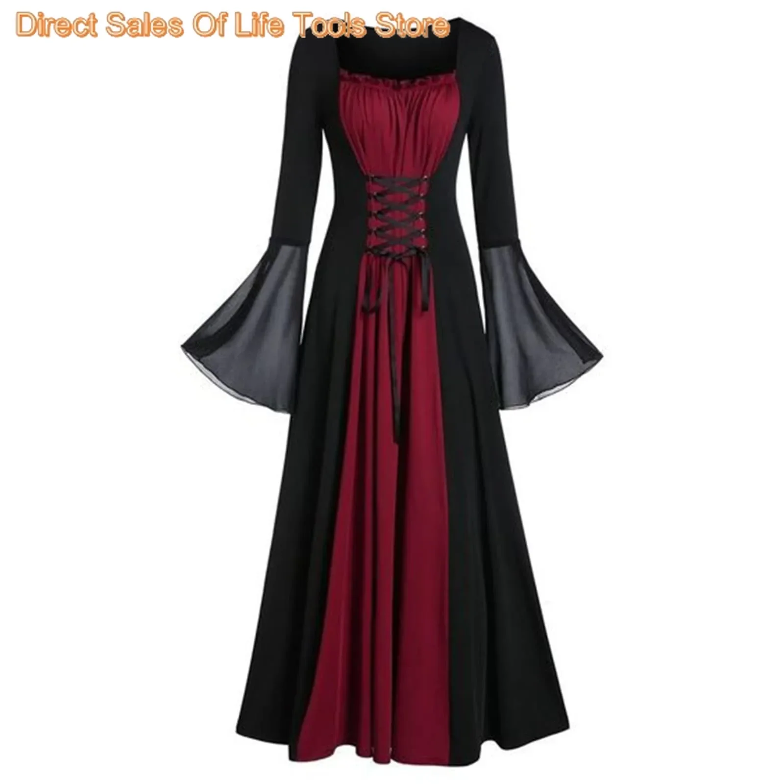 Halloween Medieval Renaissance Vampire Dress for Women Vintage Cosplay Pirate Costume Witch Carnival Dress Up Party 2025