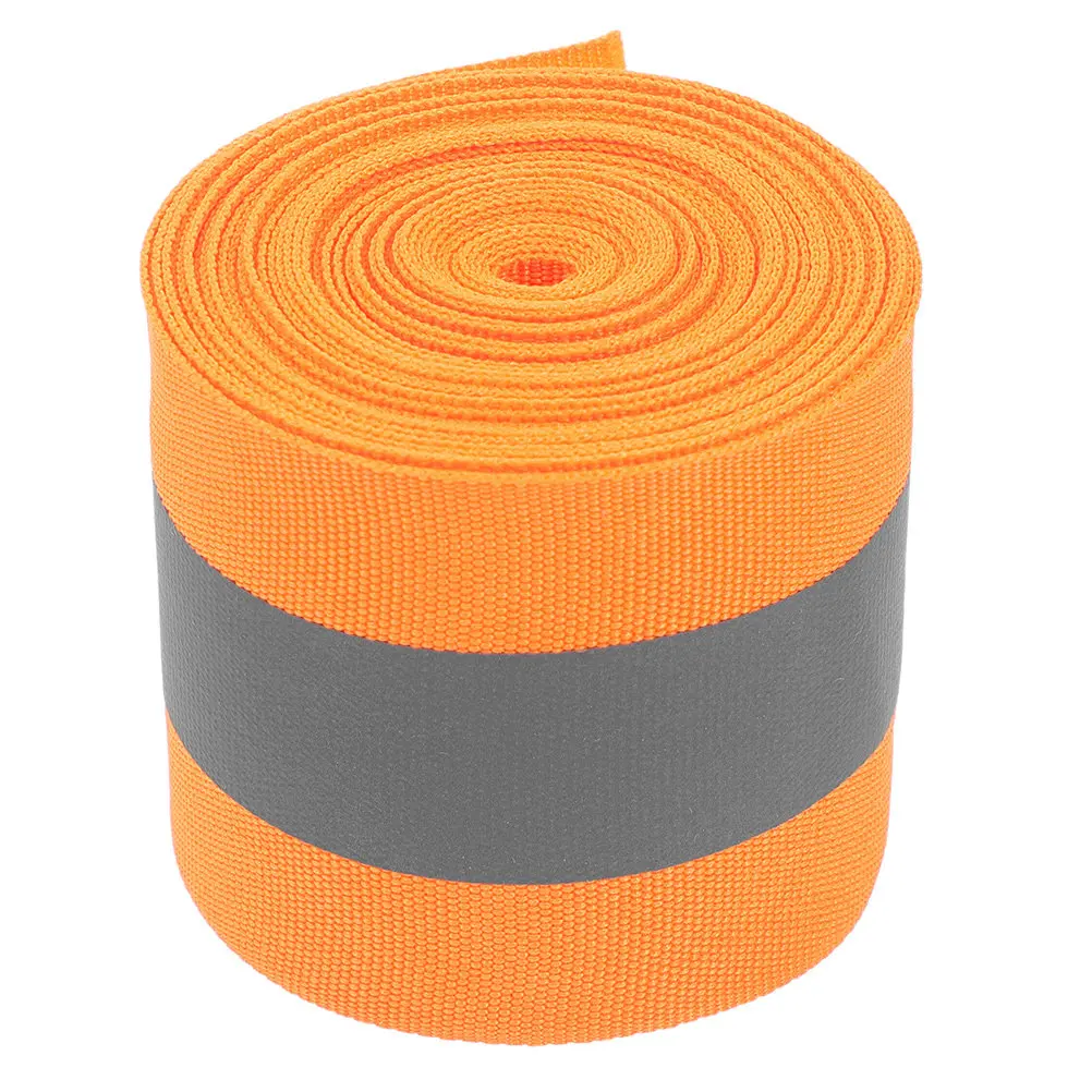 Fluorescent Reflective Fabric Tape Roll Long-Lasting Safety Webbing Strip for Workwear Sportswear Costume Raincoat Sewing