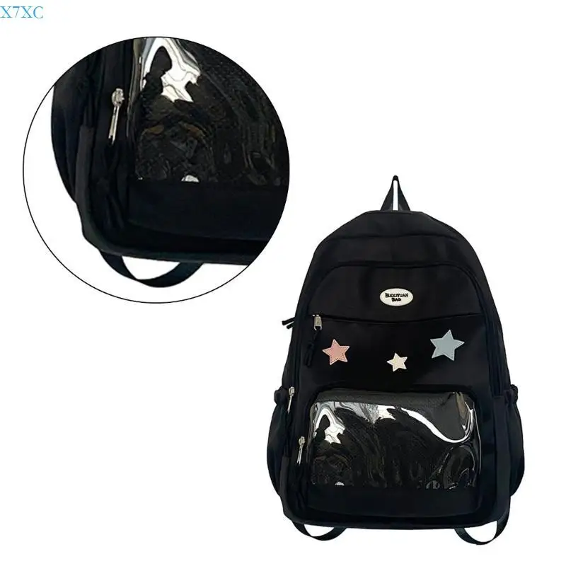 X7XC Cartoon Nylon Backpack School Book Bag for Teen Girls, Women Travel Daypack