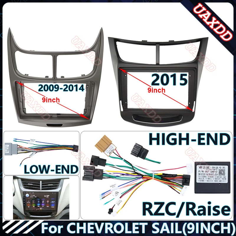 Dla CHEVROLET 2009-2016 SAIL 9INCH Samochodowy odtwarzacz GPS Radio Android stereo Wiązka ekranów nawigacji deska rozdzielcza kable rama canbus
